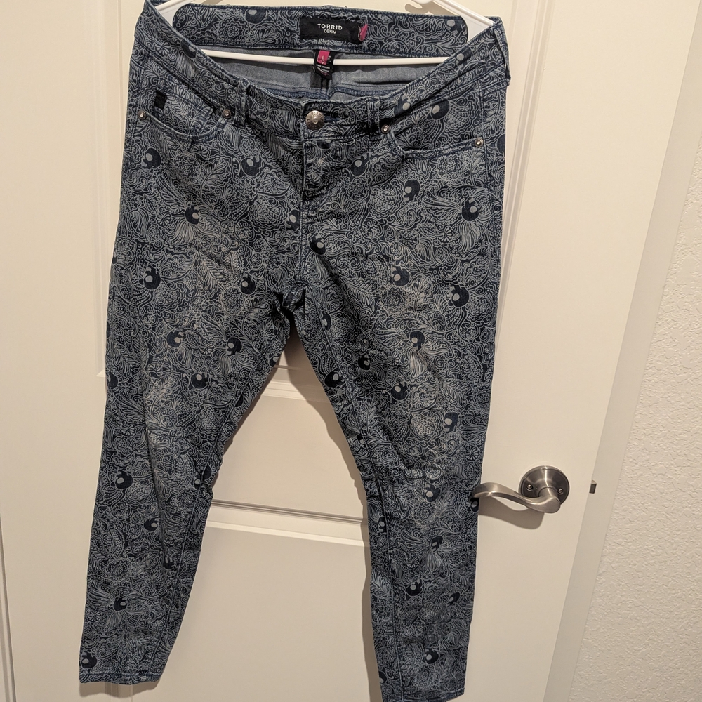 Torrid Denim Blue Patterned Jeans